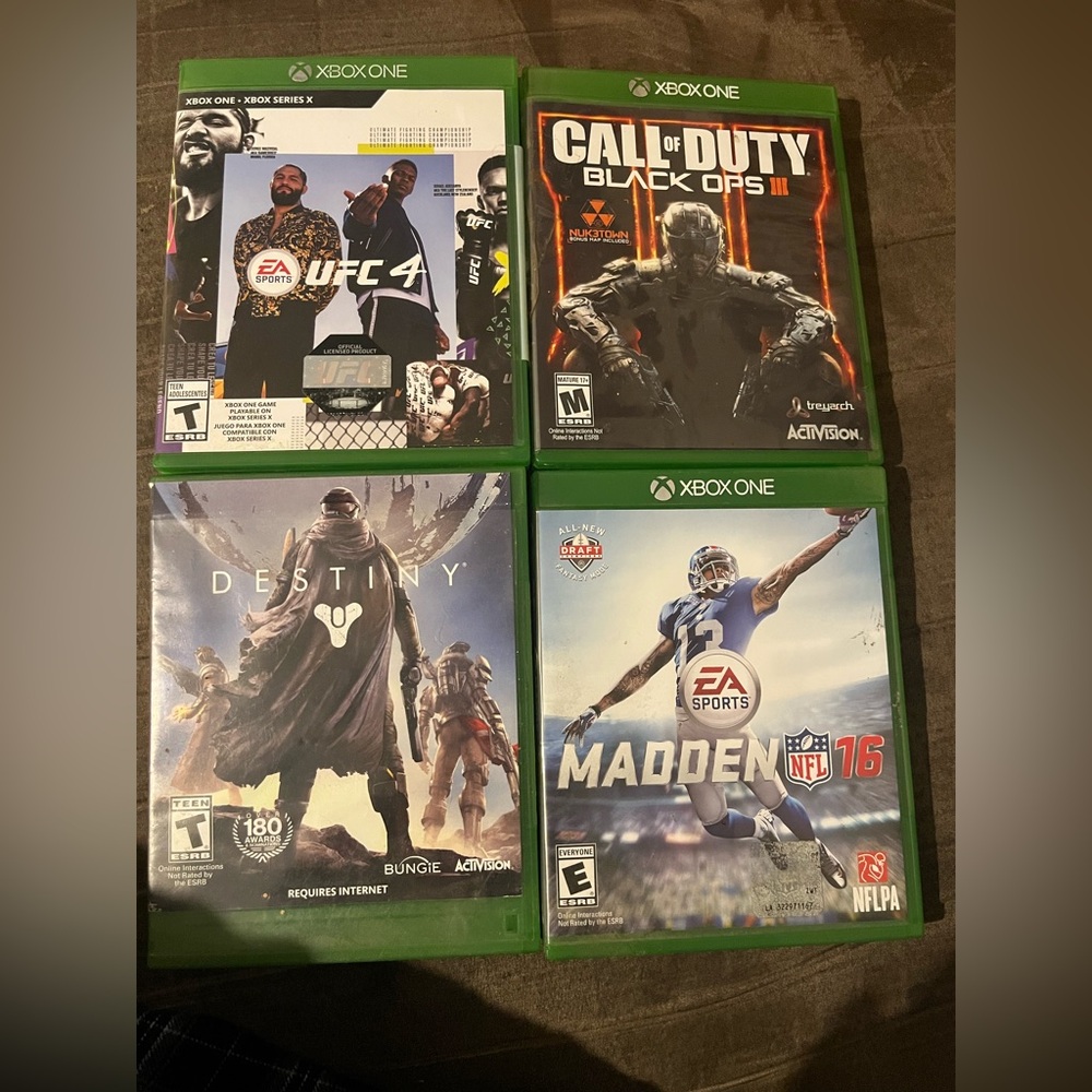 Xbox One Game Bundle - UFC 4, Call of Duty , Destiny, Madden NFL 16